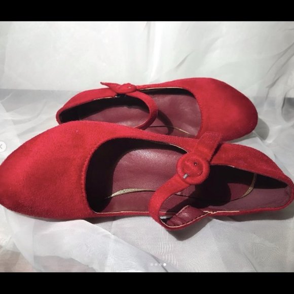 Red 60"s Style heels Cosplay Halloween Retro - Picture 4 of 6